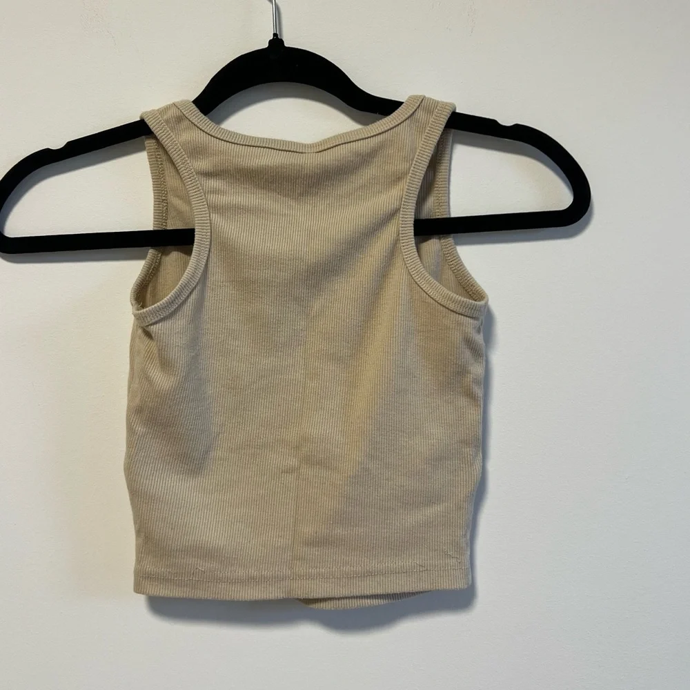 🔥Beige Ribbed Tank Top - Picture 5 of 5